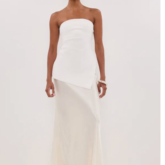 Off White Longline Bandeau Top - Picture 5 of 6